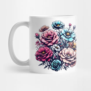 Crayon Garden: Colorful Crayon Roses Mug